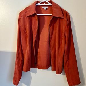 NEW Dress Barn Suit Jacket / Blazer With Shoulder Pads Zip Up Size Large